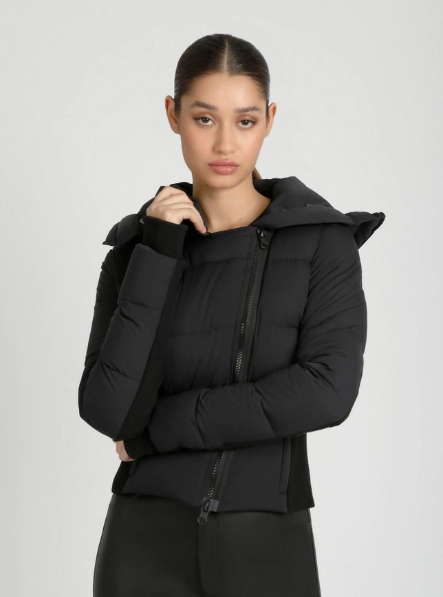 Asymmetrical Puffer Jacket Black