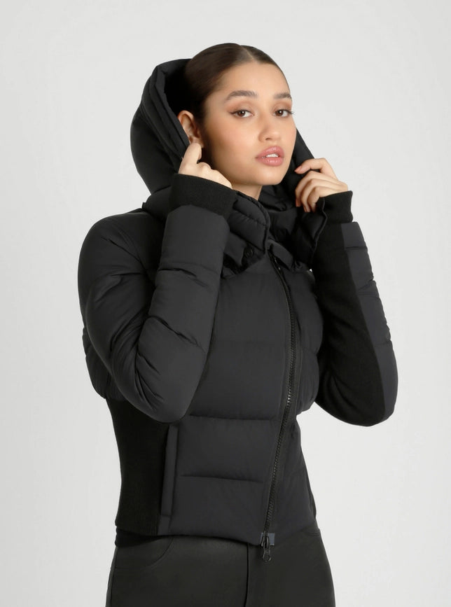 Asymmetrical Puffer Jacket Black