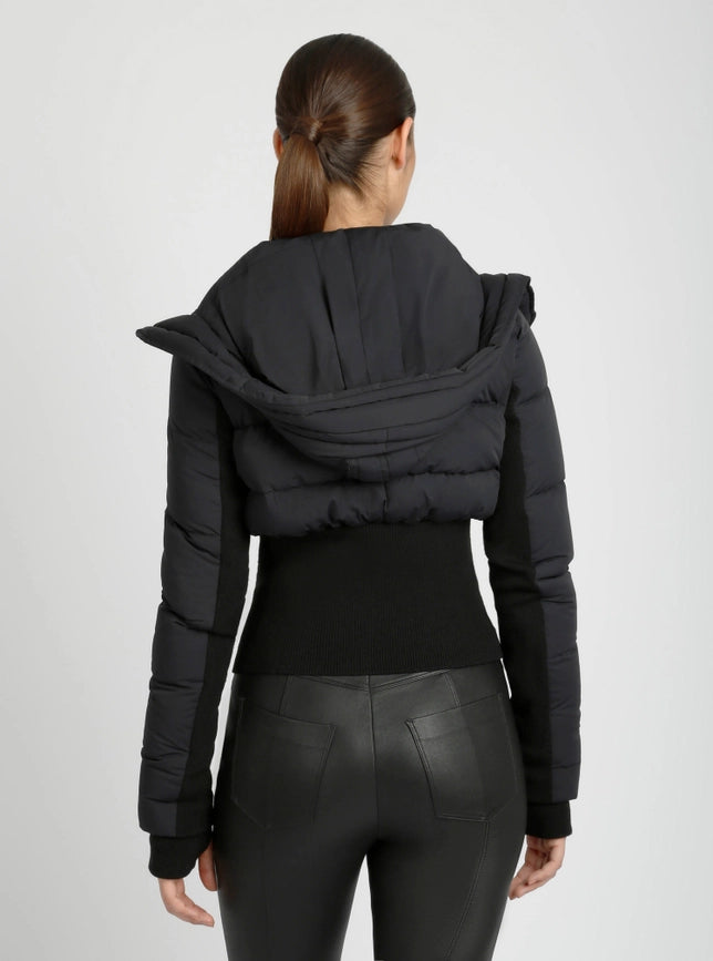 Asymmetrical Puffer Jacket Black