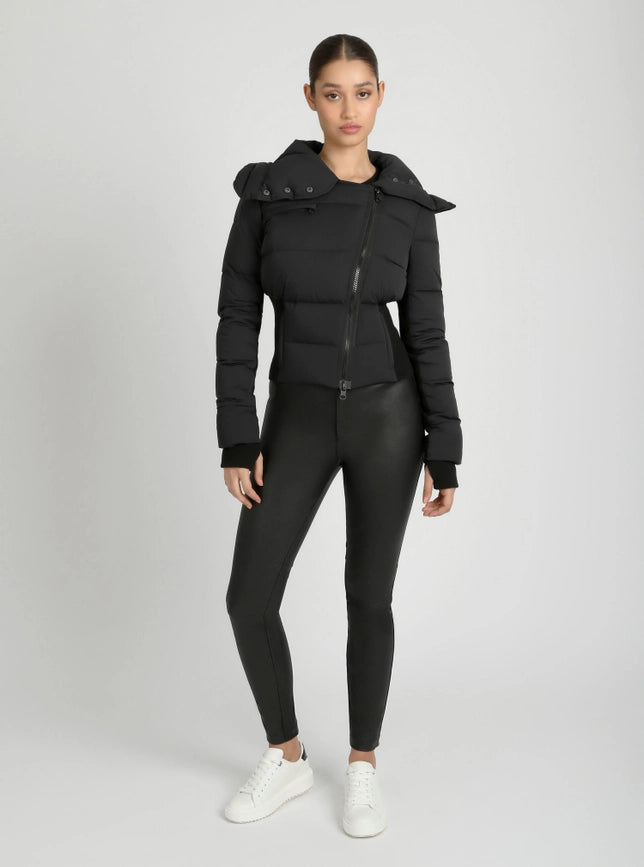 Asymmetrical Puffer Jacket Black