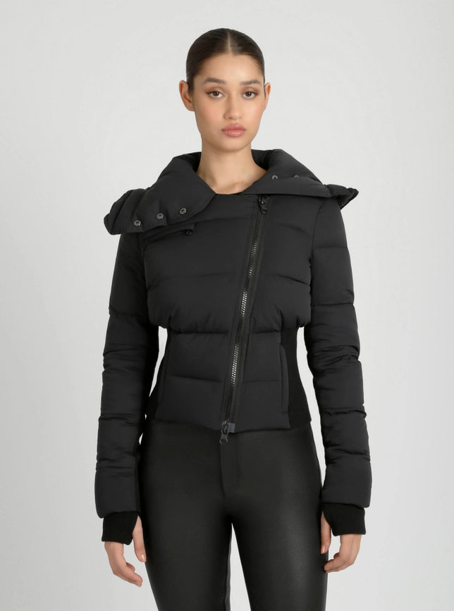 Asymmetrical Puffer Jacket Black