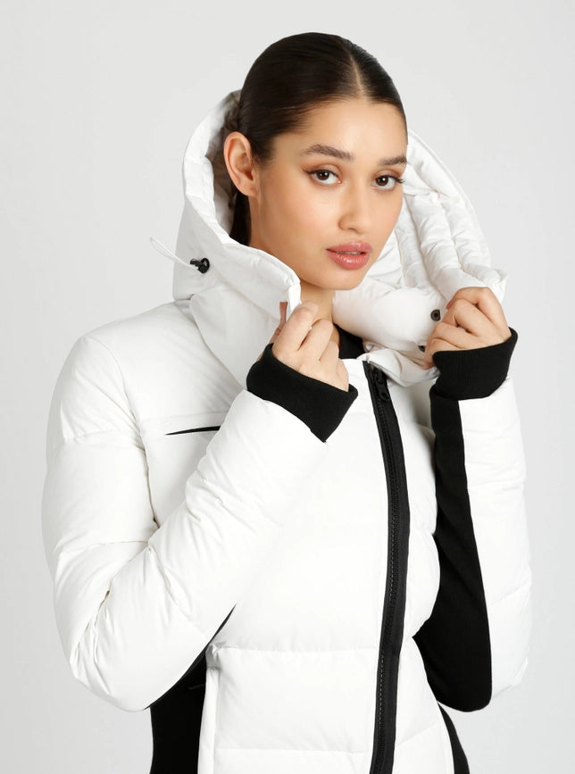 Asymmetrical Puffer Jacket Bright White