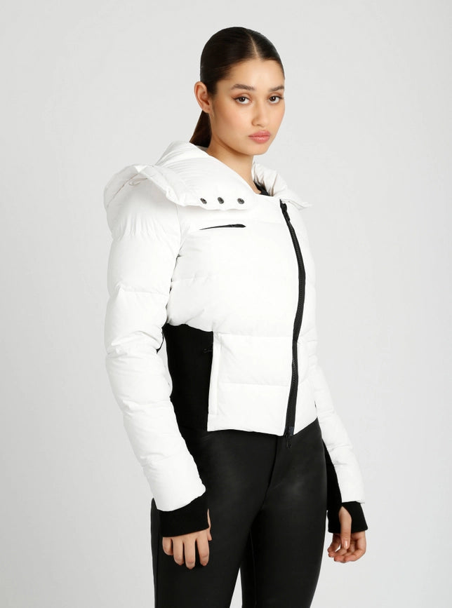 Asymmetrical Puffer Jacket Bright White