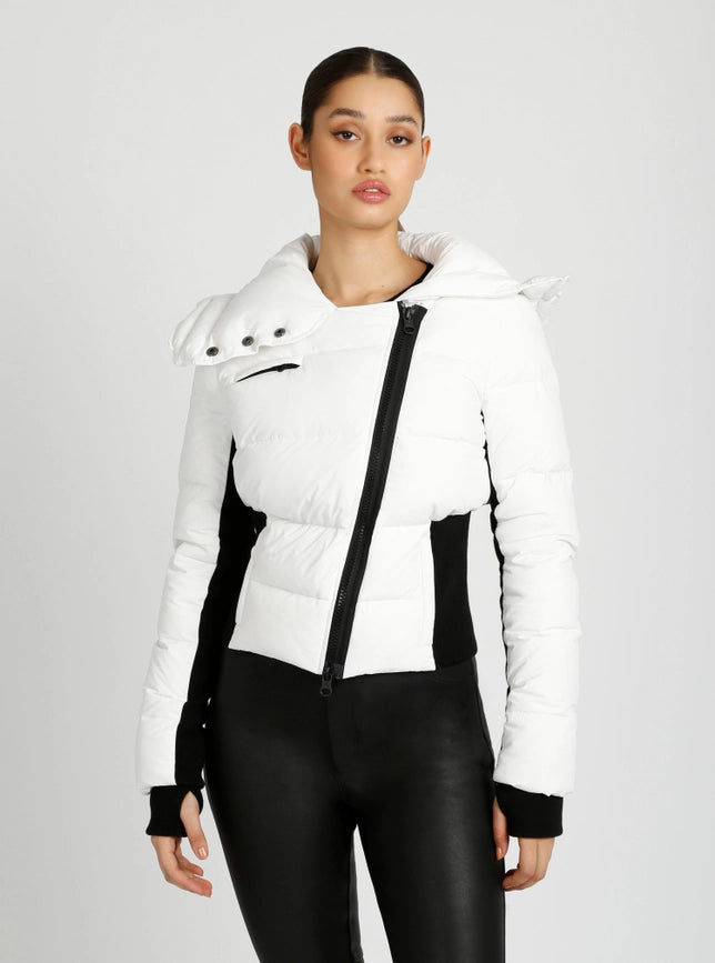 Asymmetrical Puffer Jacket Bright White