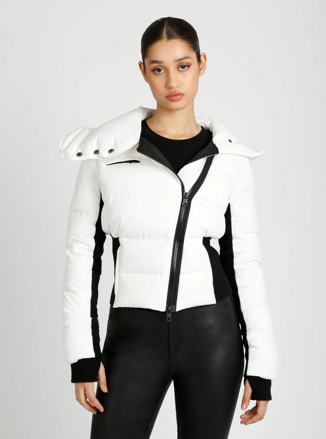 Asymmetrical Puffer Jacket Bright White