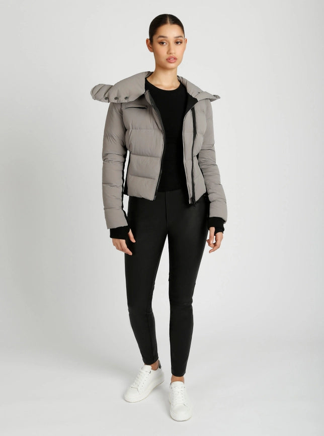 Asymmetrical Puffer Jacket Graphite