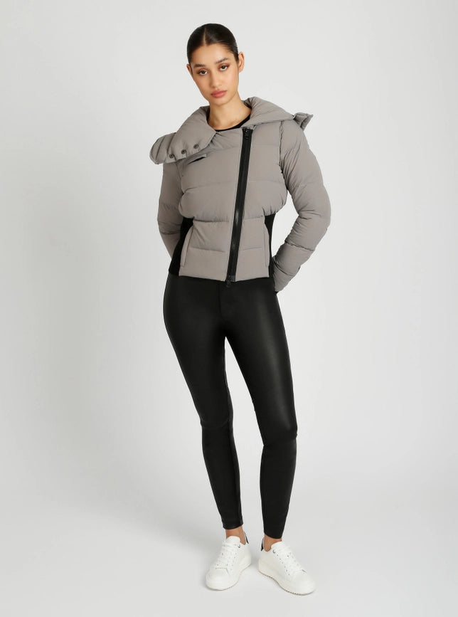 Asymmetrical Puffer Jacket Graphite