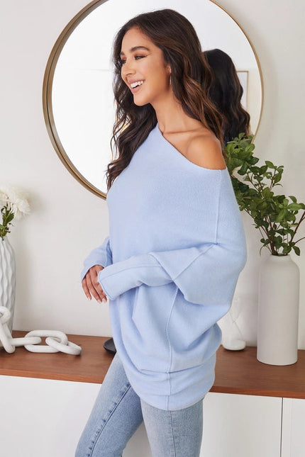 Asymmetrical Sweater SKYBLUE