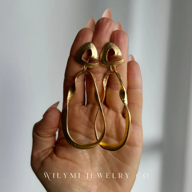 Athena Swirl Top Hoop Earrings | 24K Gf I Lightweight