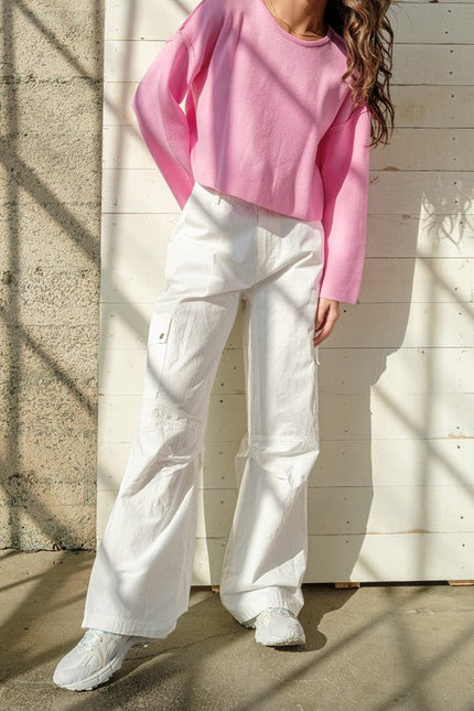 Autumn Cargo Pants WHITE-Casual Pants for Women-Papermoon-Urbanheer