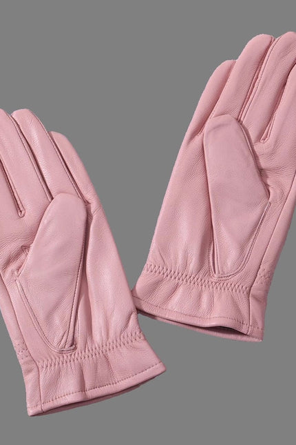 Aw - Luxury Light Pink Italian Leather Gloves