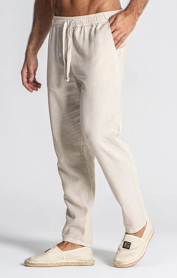 BEIGE LINEN PANTS-Pants-Gianni Kavanagh-Urbanheer