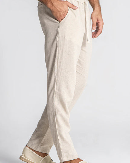 BEIGE LINEN PANTS-Pants-Gianni Kavanagh-Urbanheer