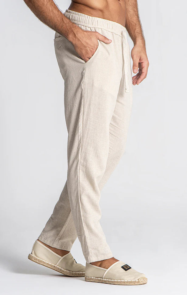 BEIGE LINEN PANTS-Pants-Gianni Kavanagh-Urbanheer