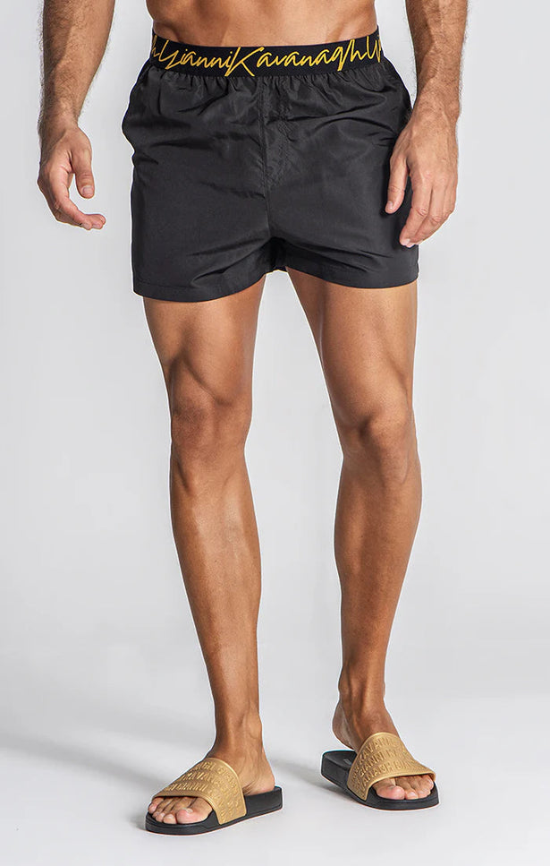 BLACK AUTHENTIC SWIMSHORTS-SWIMSHORTS-Gianni Kavanagh-Urbanheer