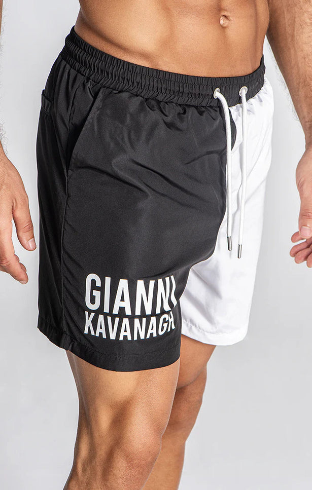 BLACK DIVIDE SWIMSHORTS-SWIMSHORTS-Gianni Kavanagh-Urbanheer