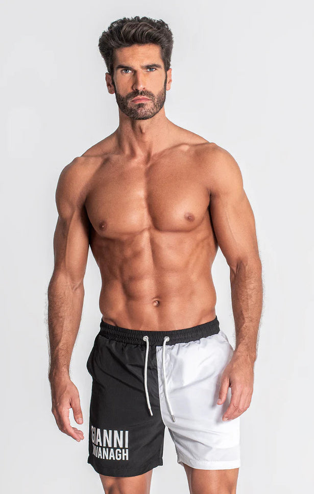 BLACK DIVIDE SWIMSHORTS-SWIMSHORTS-Gianni Kavanagh-Urbanheer