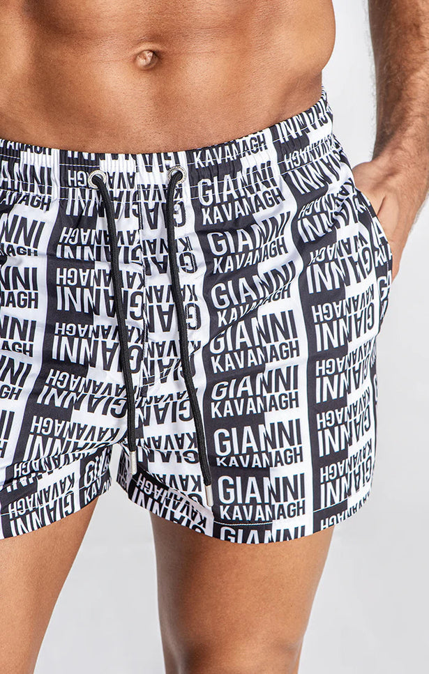 BLACK MULTIPLY SWIMSHORTS-SWIMSHORTS-Gianni Kavanagh-Urbanheer