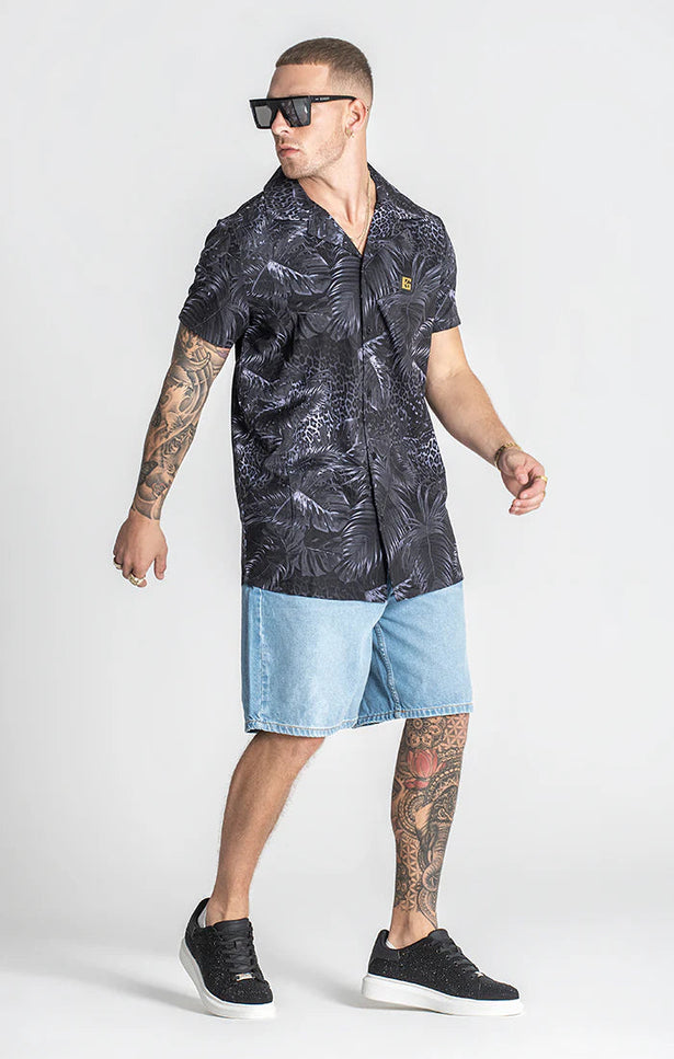 BLACK RESORT HAWAIIAN SHIRT-SHIRT-Gianni Kavanagh-Urbanheer