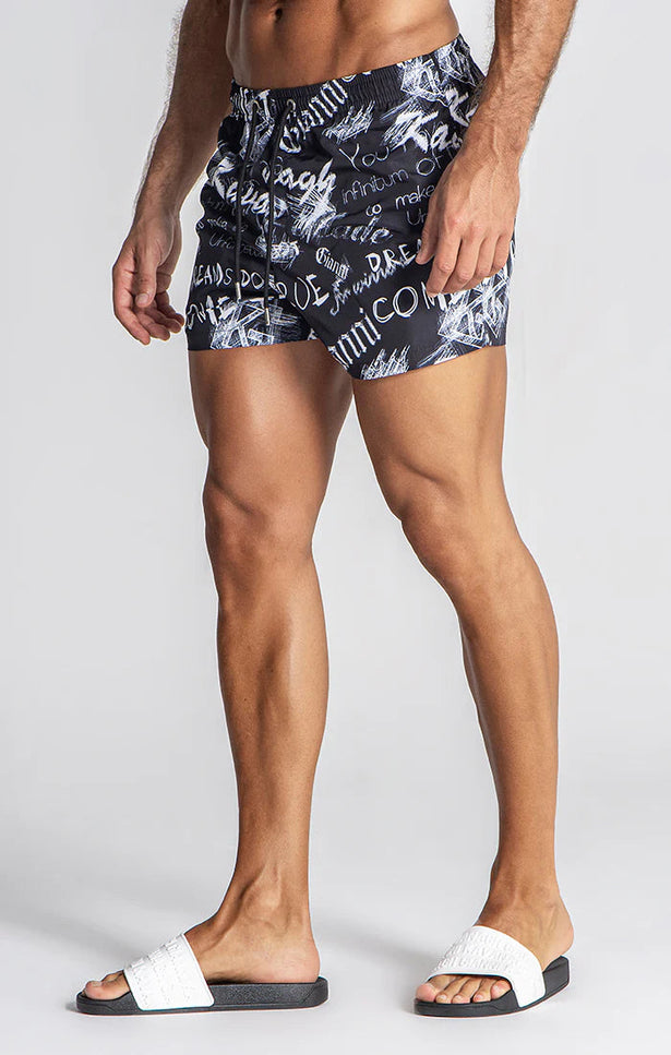 BLACK SKETCH SWIMSHORTS-SWIMSHORTS-Gianni Kavanagh-Urbanheer