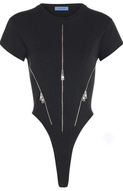 Mugler zipped cotton bodysuit