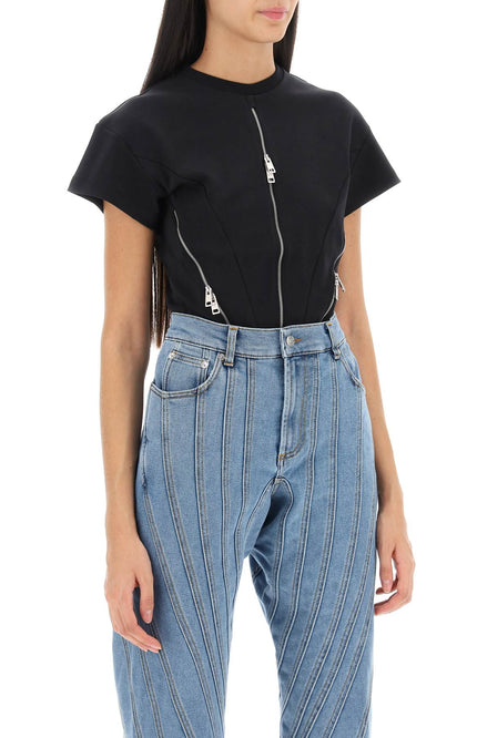 Mugler zipped cotton bodysuit