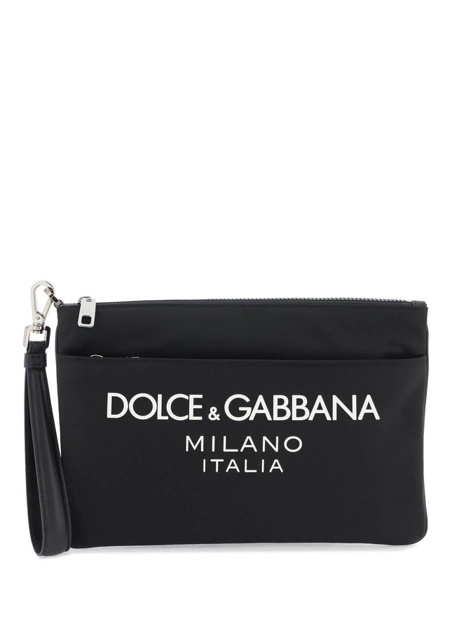 Dolce & Gabbana nylon pouch with rubberized logo