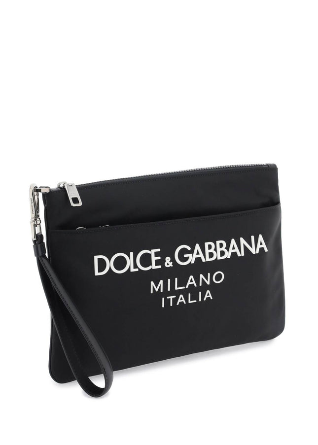 Dolce & Gabbana nylon pouch with rubberized logo