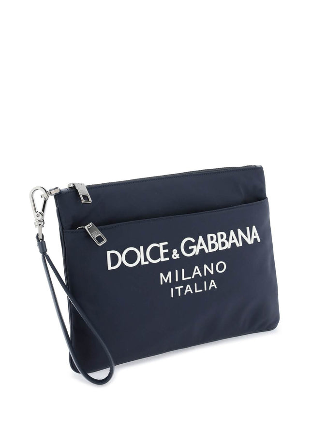 Dolce & Gabbana nylon pouch with rubberized logo