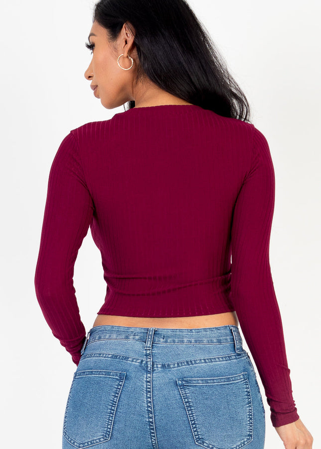 Long Sleeve Round Neck Basic Crop Top (Capella)-CAPELLA-Urbanheer