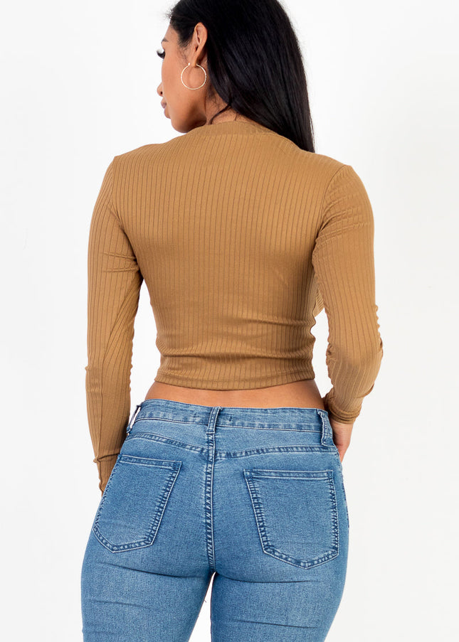 Long Sleeve Round Neck Basic Crop Top (Capella)-CAPELLA-Urbanheer