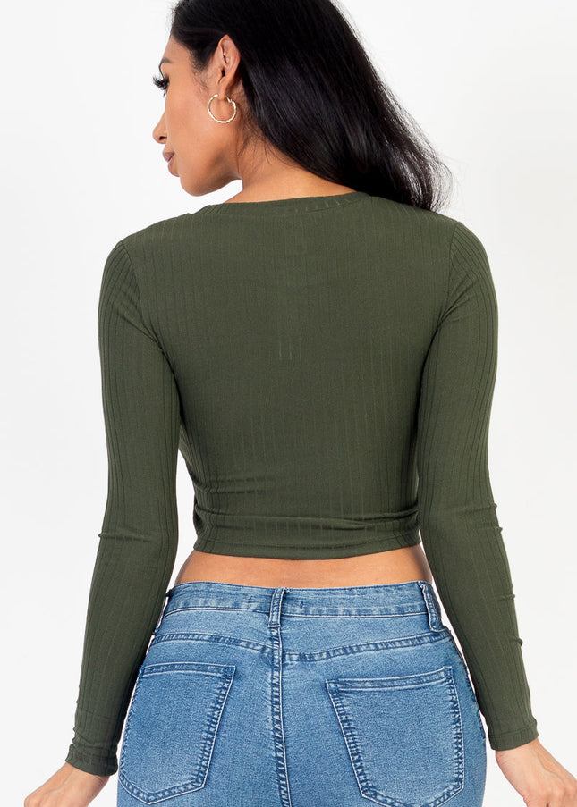 Long Sleeve Round Neck Basic Crop Top (Capella)-CAPELLA-Urbanheer