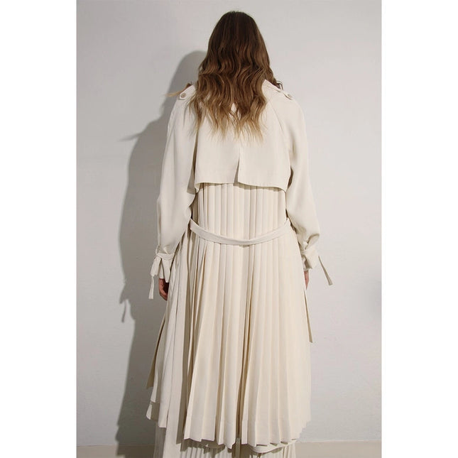 Back Pleated Trench Coat CREAM