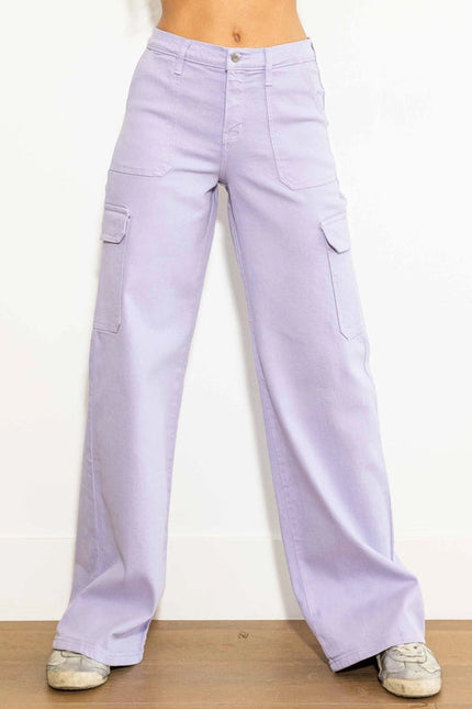 Back To Y2K Wide Cargo Jeans Lilac