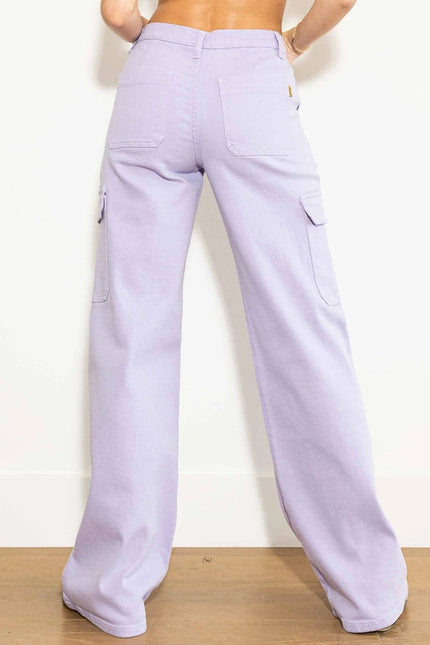 Back To Y2K Wide Cargo Jeans Lilac