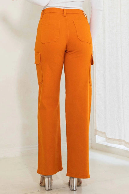 Back To Y2K Wide Cargo Jeans Orange