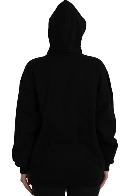 Balenciaga Black Cotton Logo Hooded Pullover Sweatshirt Sweater