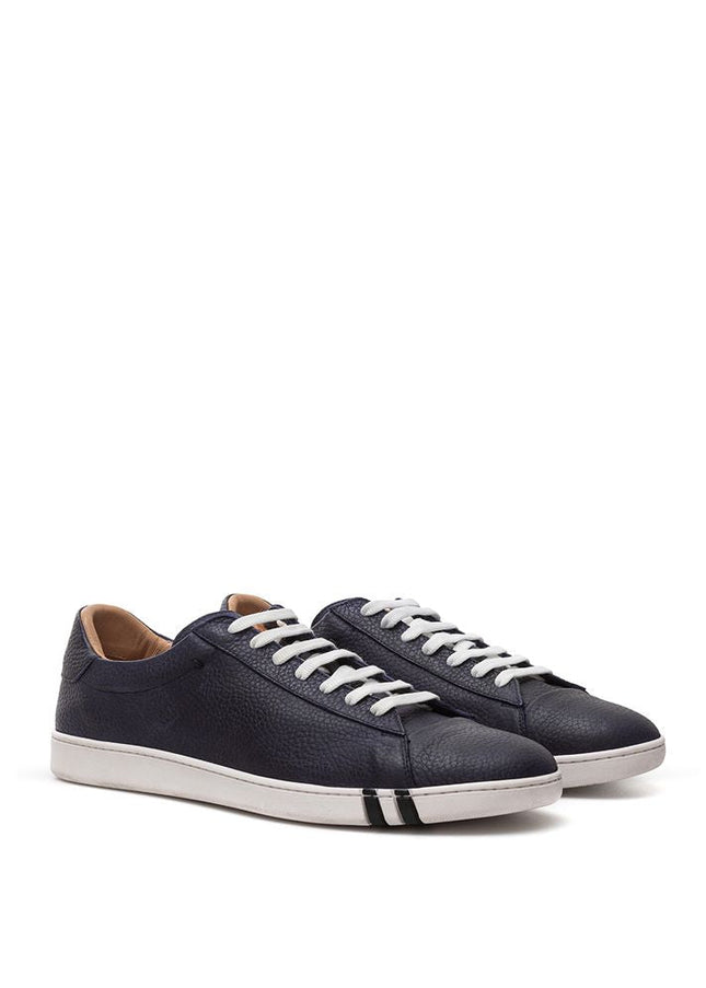 Bally Elegant Blue Leather Sneakers For Men