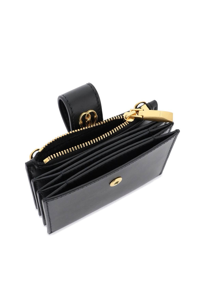 Bally leather emblem cardholder-women > accessories > wallets & small leather goods > card holder-Bally-os-Black-Urbanheer