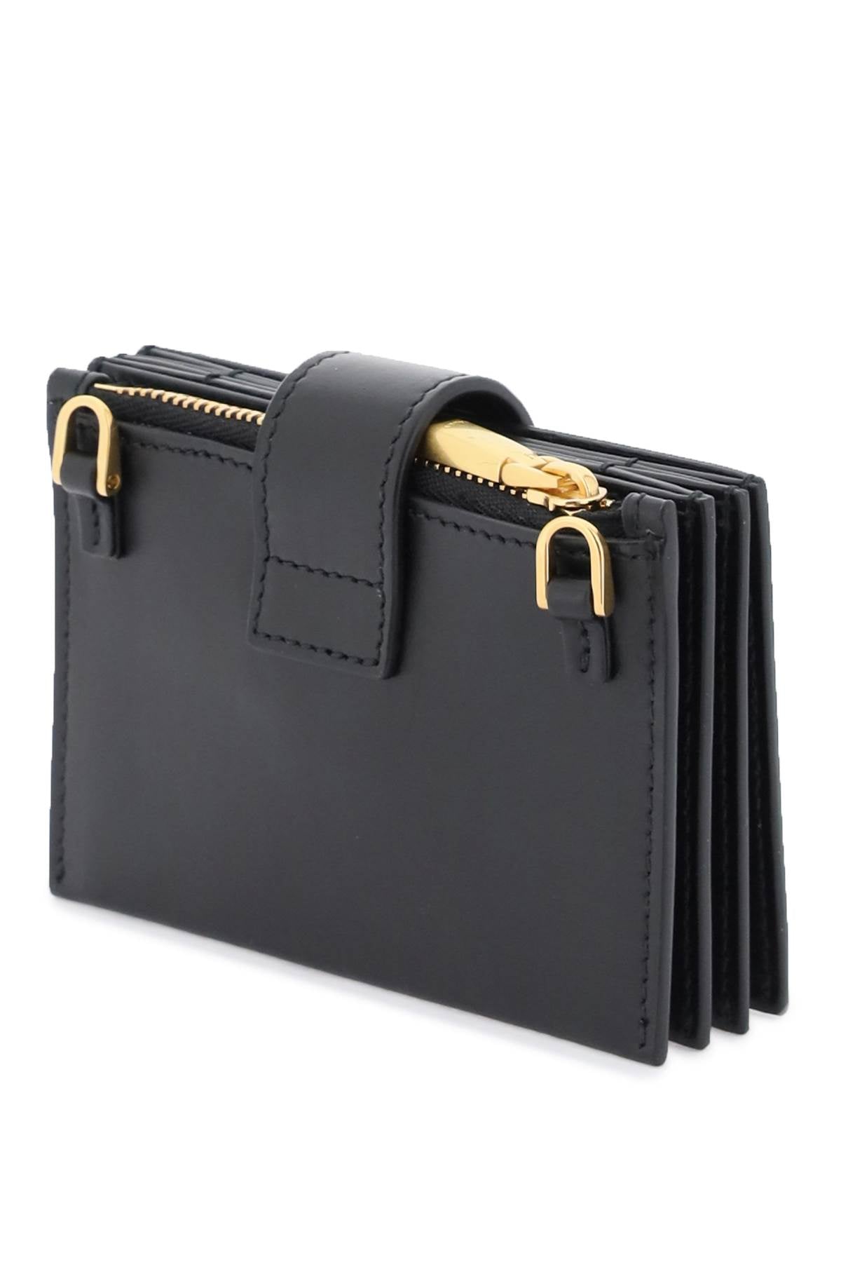 Bally leather emblem cardholder-women > accessories > wallets & small leather goods > card holder-Bally-os-Black-Urbanheer