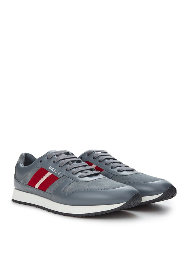 Bally Sleek Gray Leather Sneakers for Men