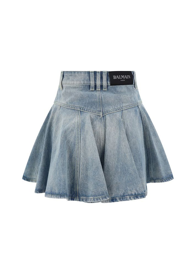 Balmain Denim Mini Skirt