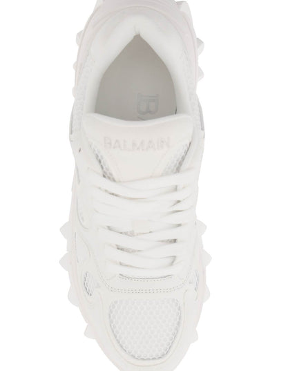 Balmain b-east leather and mesh sneakers