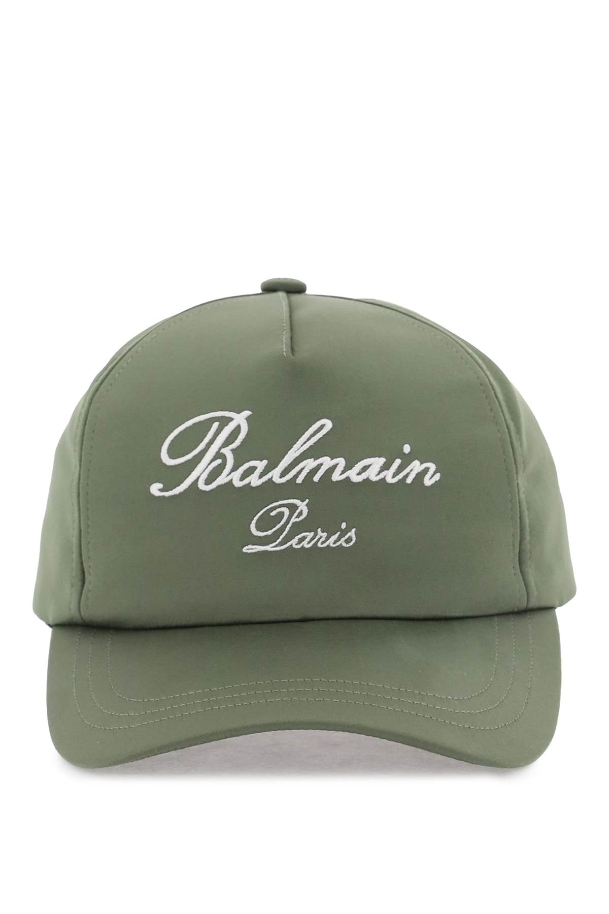 Balmain "baseball cap in satin with embroidered logo-men > accessories > scarves hats & gloves > hats-Balmain-os-Green-Urbanheer