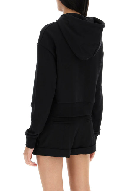 Balmain cropped hoodie with flocked logo