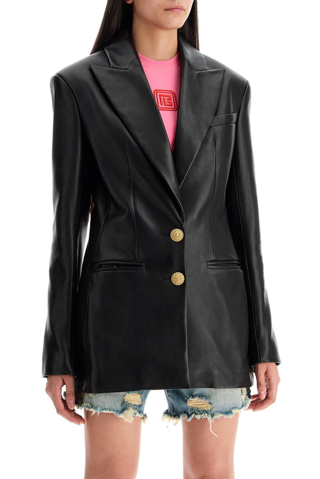 Balmain leather blazer jacket - Black