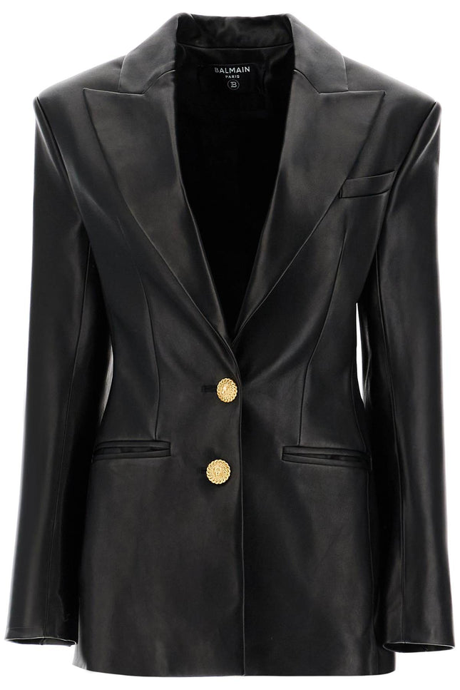 Balmain leather blazer jacket - Black