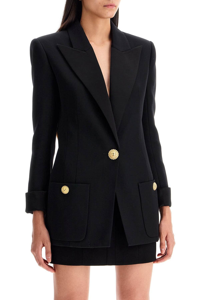 Balmain one-button jacket with lapels - Black