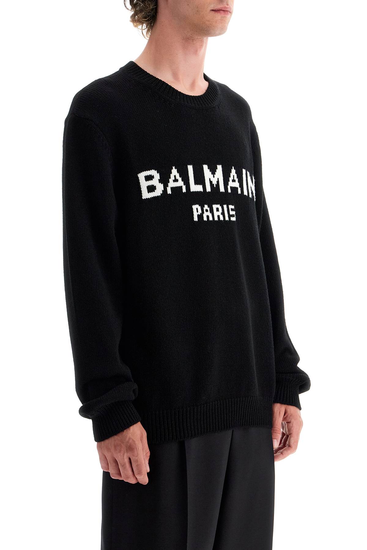 Balmain oversized branded sweater - Black