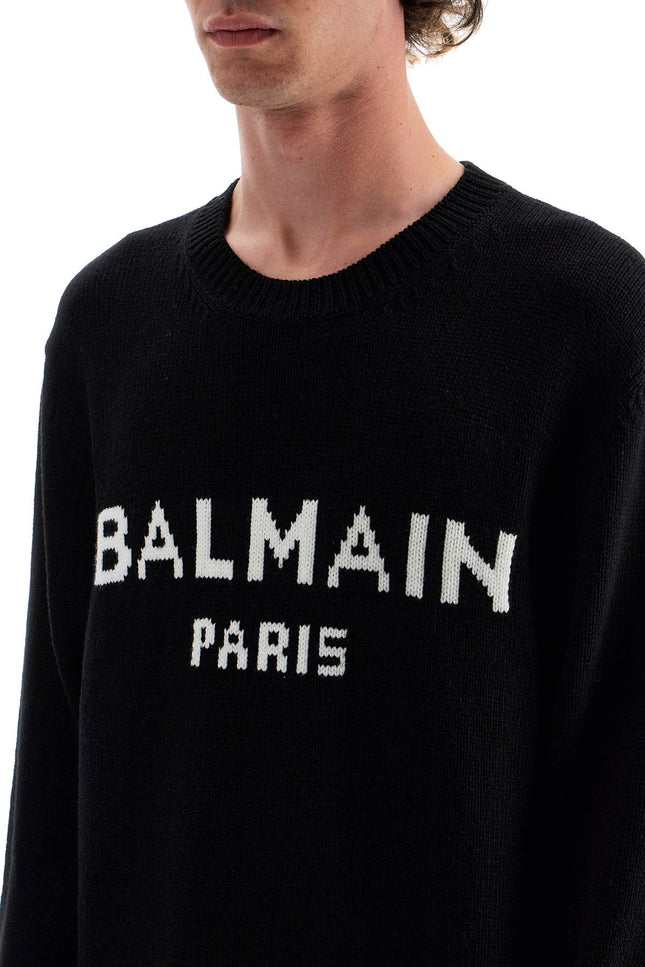 Balmain oversized branded sweater - Black